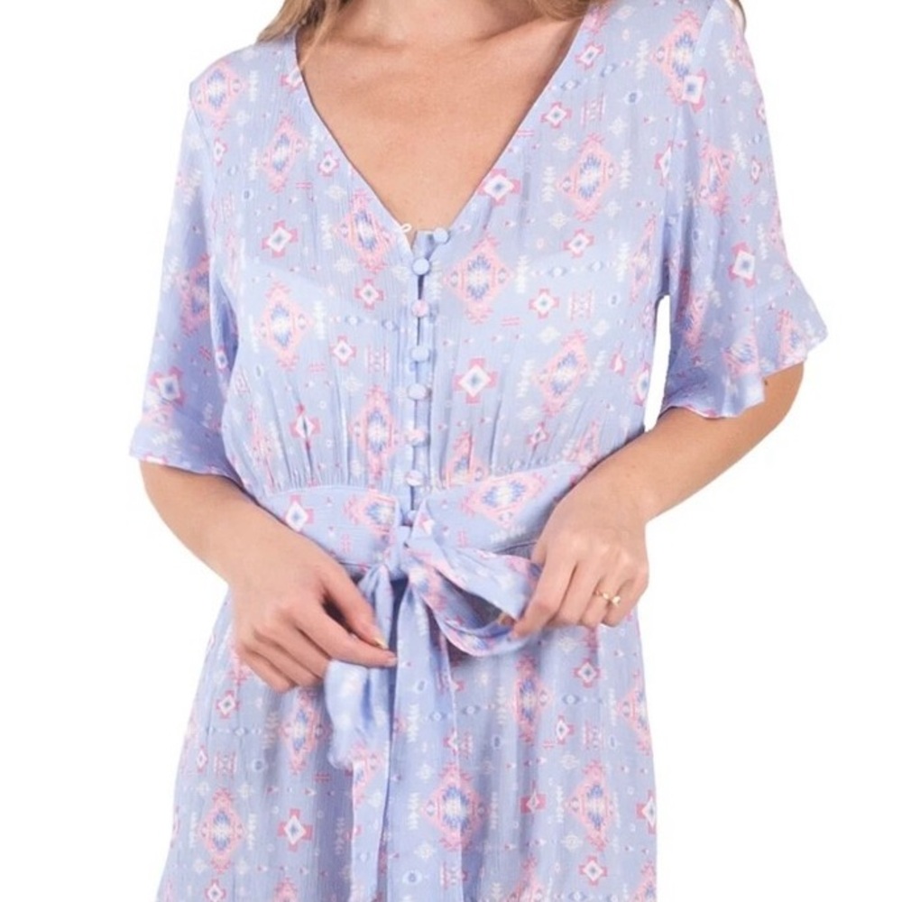 Simply Southern Small Romper Blue Pink